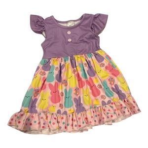 Multicolor Bunny Print Kids Nightgown
